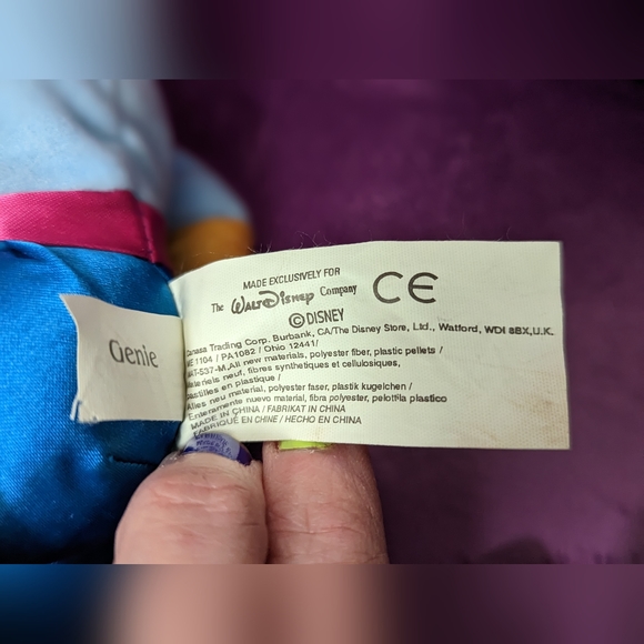 Aladdin Jasmine Genie Jafar Disney Store Bean Bag Plush Vintage 1999 8" Set - Picture 4 of 11